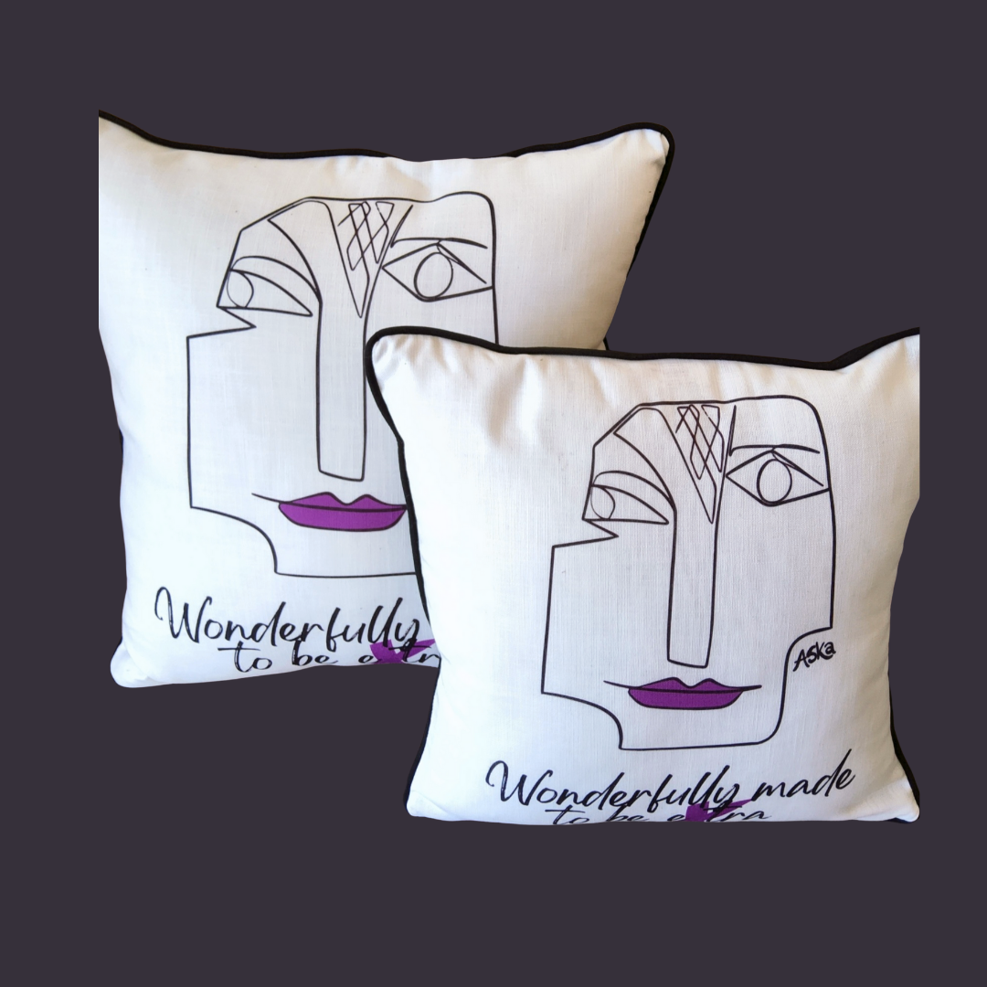 AFRO FUSION DESIGN CUSHIONS - 4 LUSH CUSHIONS+FREE LAMPSHADE SET