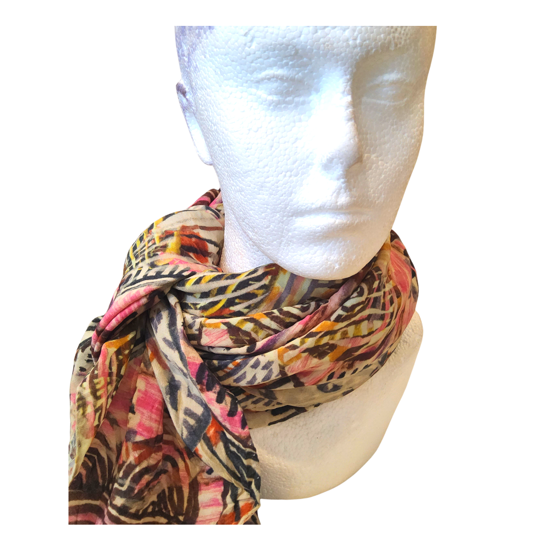 BEAUTIFUL NOSTALGIA CREPE DE CHINE SCARF