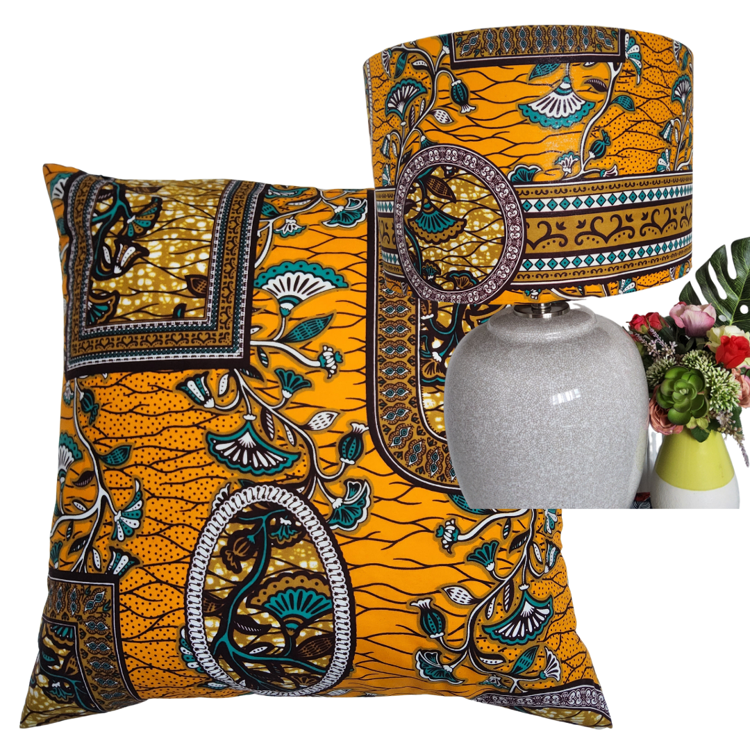 BESPOKE AFRO FUSION 2 CUSHIONS + LAMPSHADE SET