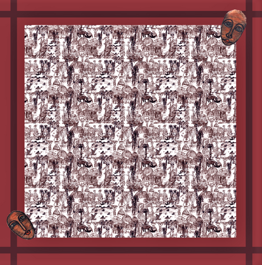 BEAUTIFUL NOSTALGIA CREPE DE CHINE SCARF