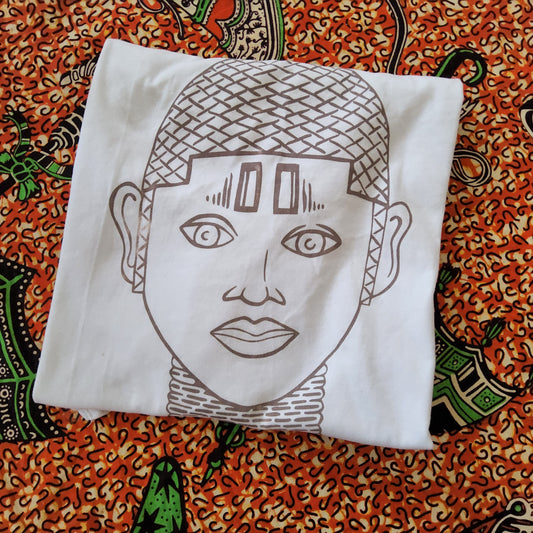 IYOBA ART EARTH POSITIVE-ROSEGOLD ON WHITE TEE
