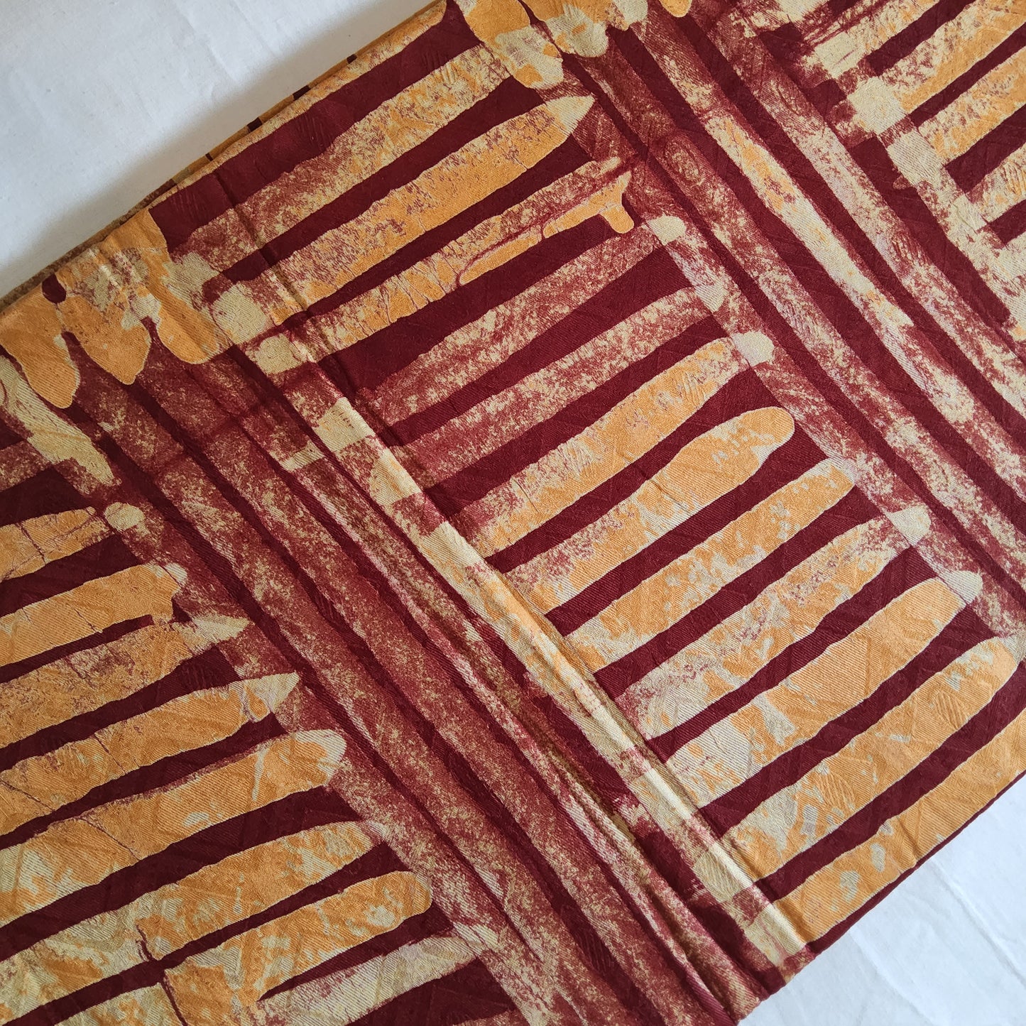 ADIRE - CLASSIC WEST AFRICAN PATTERN HAND PRINT FABRIC 100% COTTON BROCADE- PER METER