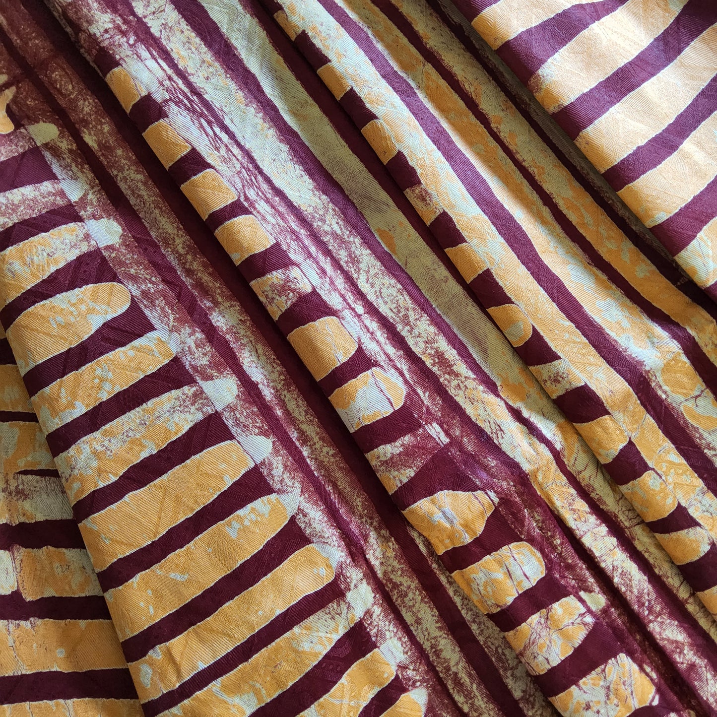 ADIRE - CLASSIC WEST AFRICAN PATTERN HAND PRINT FABRIC 100% COTTON BROCADE- PER METER