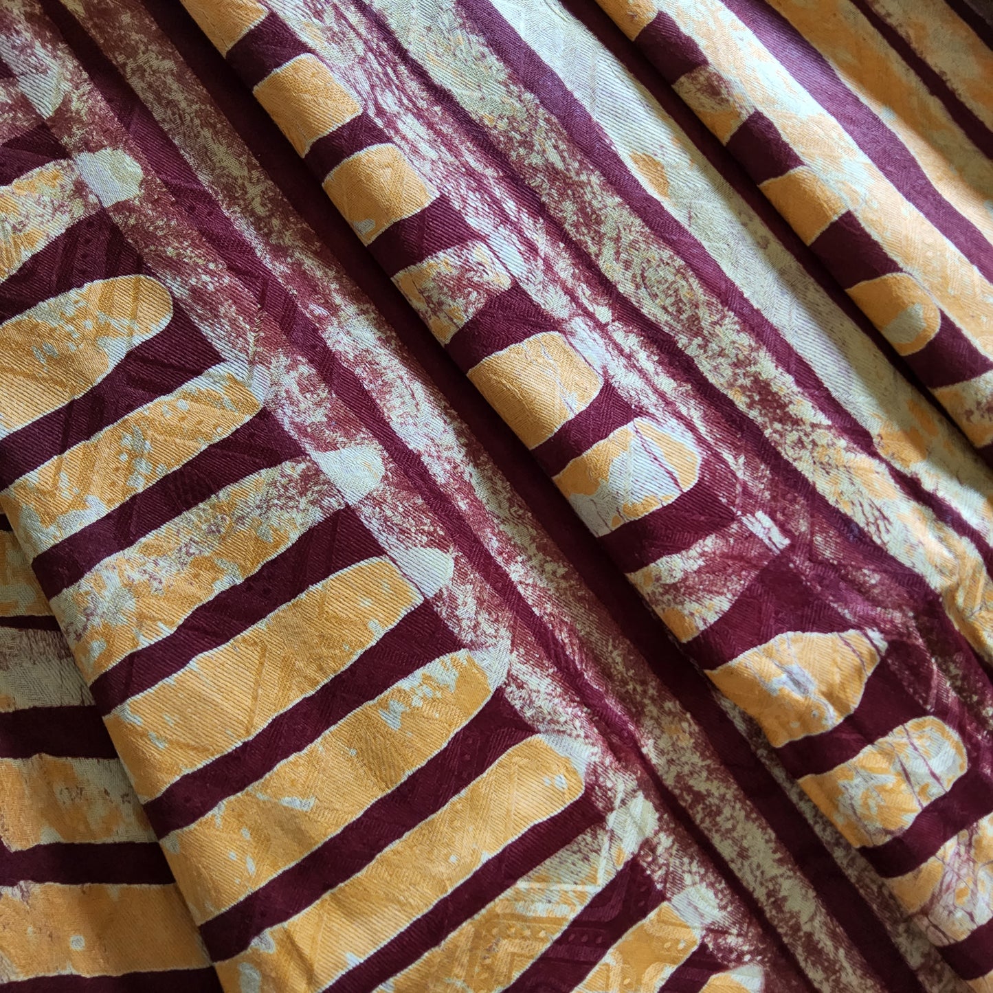 ADIRE - CLASSIC WEST AFRICAN PATTERN HAND PRINT FABRIC 100% COTTON BROCADE- PER METER