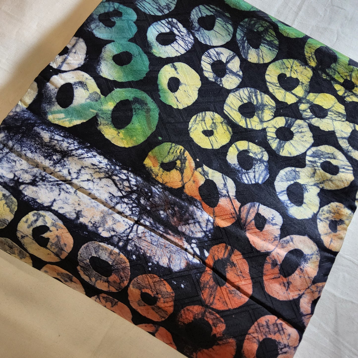 ADIRE - CLASSIC WEST AFRICAN PATTERN HAND PRINT FABRIC 100% COTTON BROCADE- 4 METERS WHOLESALE BUNDLES