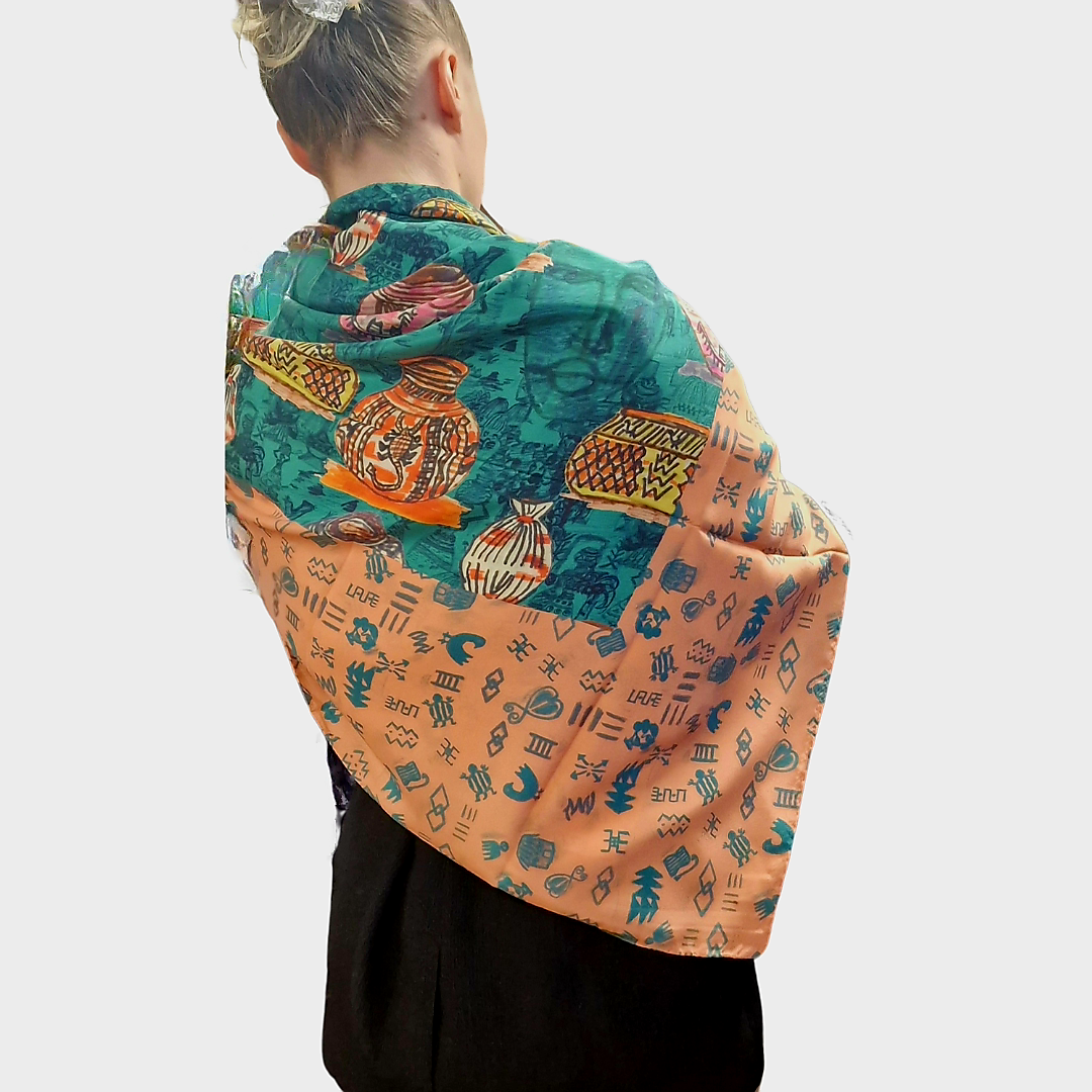 BEAUTIFUL NOSTALGIA CREPE DE CHINE SCARF