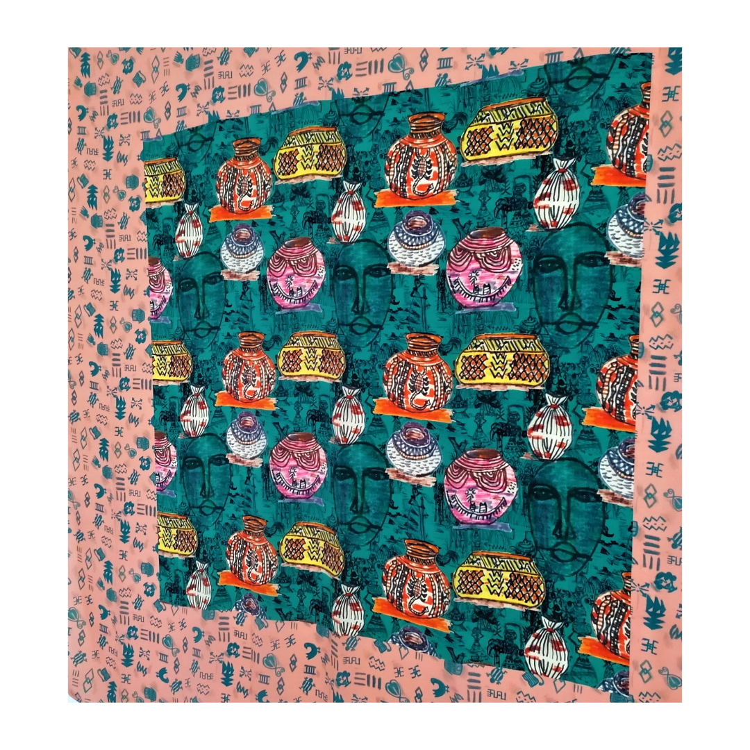 BEAUTIFUL NOSTALGIA CREPE DE CHINE SCARF