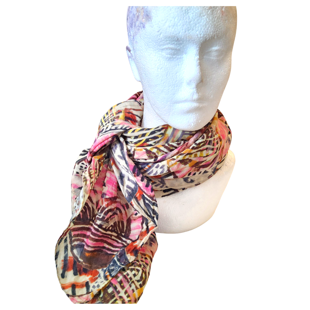 BEAUTIFUL NOSTALGIA CREPE DE CHINE SCARF