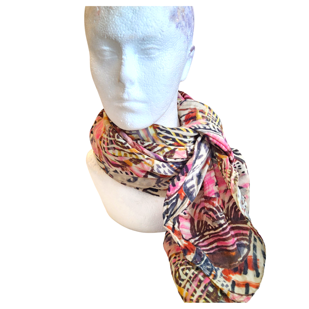 BEAUTIFUL NOSTALGIA CREPE DE CHINE SCARF