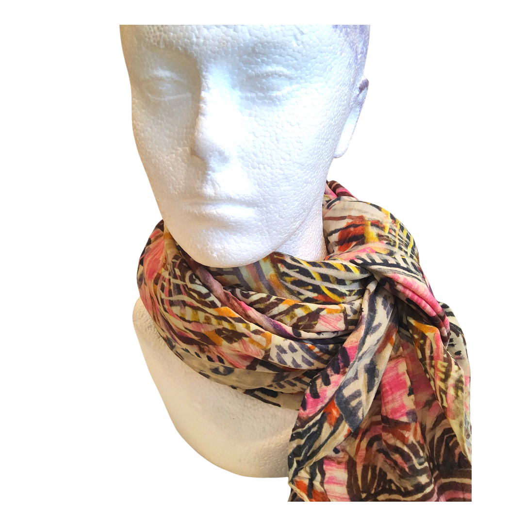 BEAUTIFUL NOSTALGIA CREPE DE CHINE SCARF