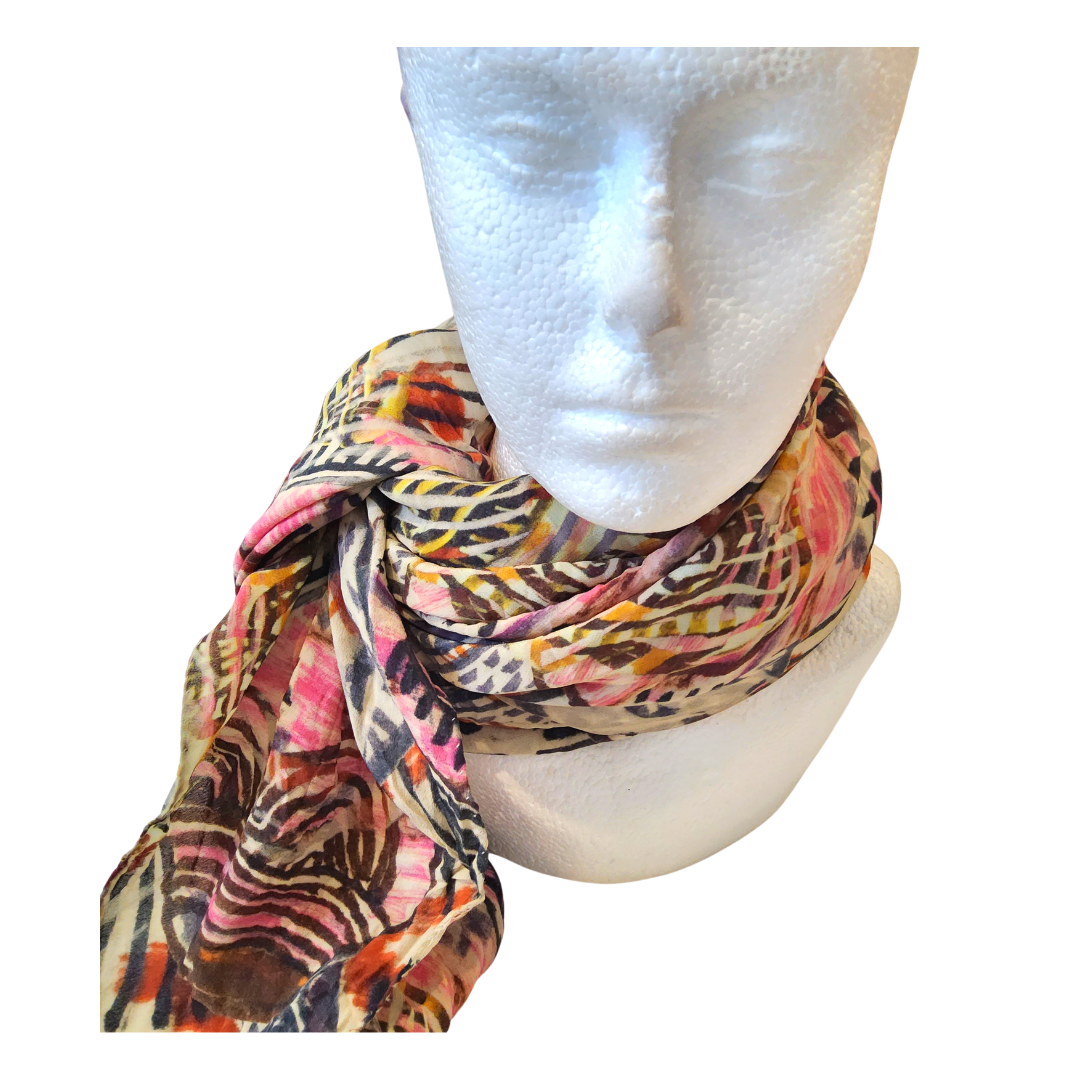 BEAUTIFUL NOSTALGIA CREPE DE CHINE SCARF