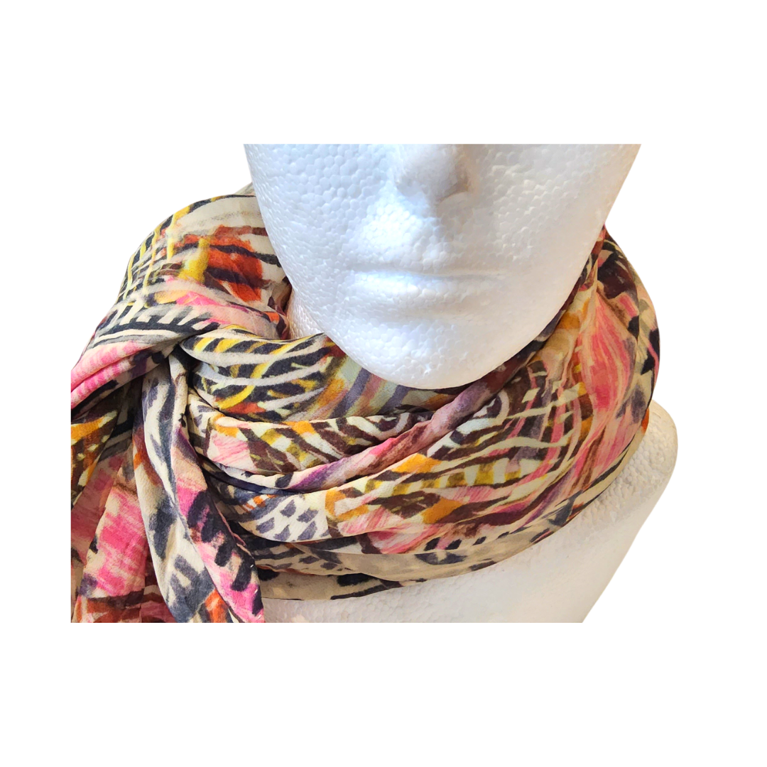 BEAUTIFUL NOSTALGIA CREPE DE CHINE SCARF