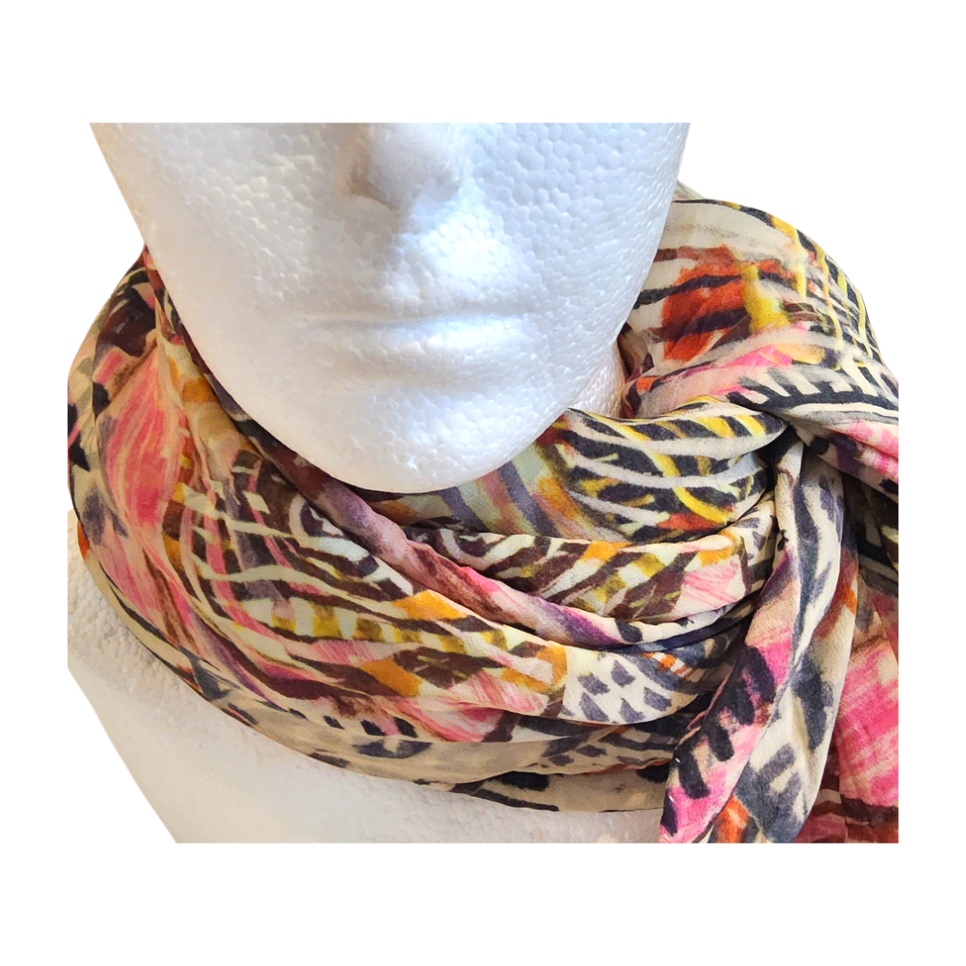 BEAUTIFUL NOSTALGIA CREPE DE CHINE SCARF