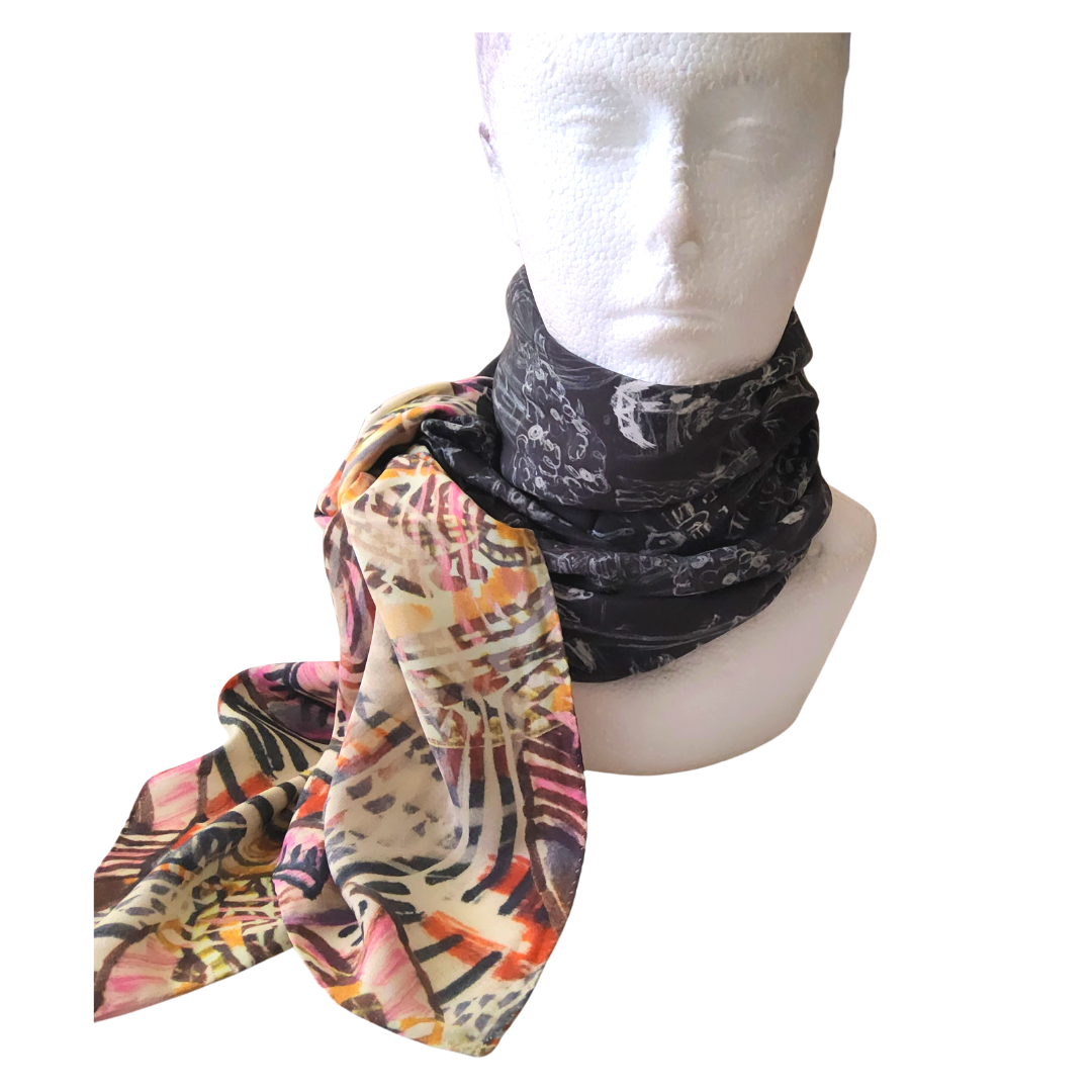 BEAUTIFUL NOSTALGIA CREPE DE CHINE SCARF