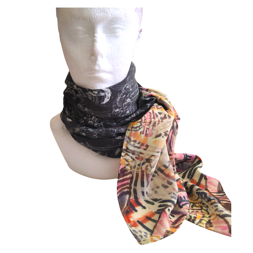 BEAUTIFUL NOSTALGIA CREPE DE CHINE SCARF
