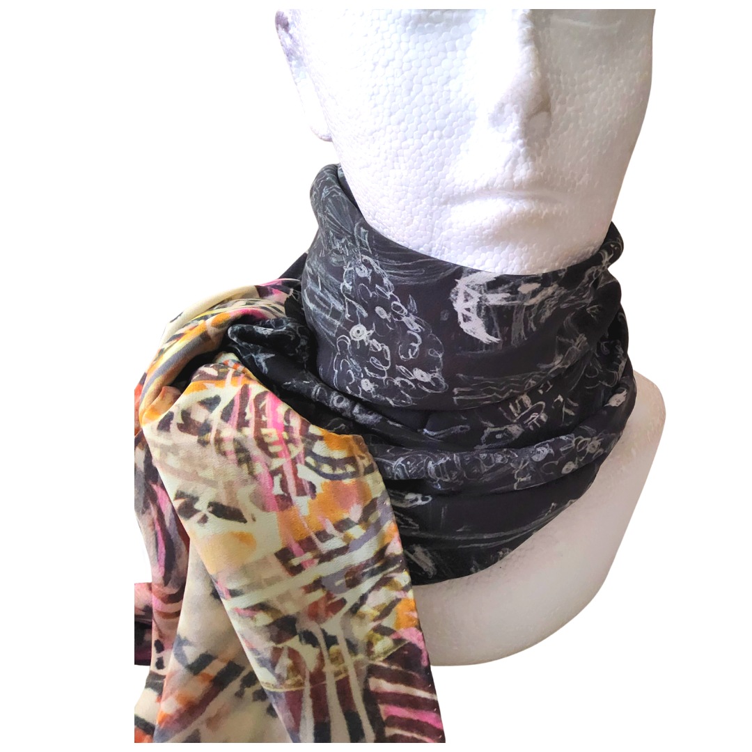 BEAUTIFUL NOSTALGIA CREPE DE CHINE SCARF