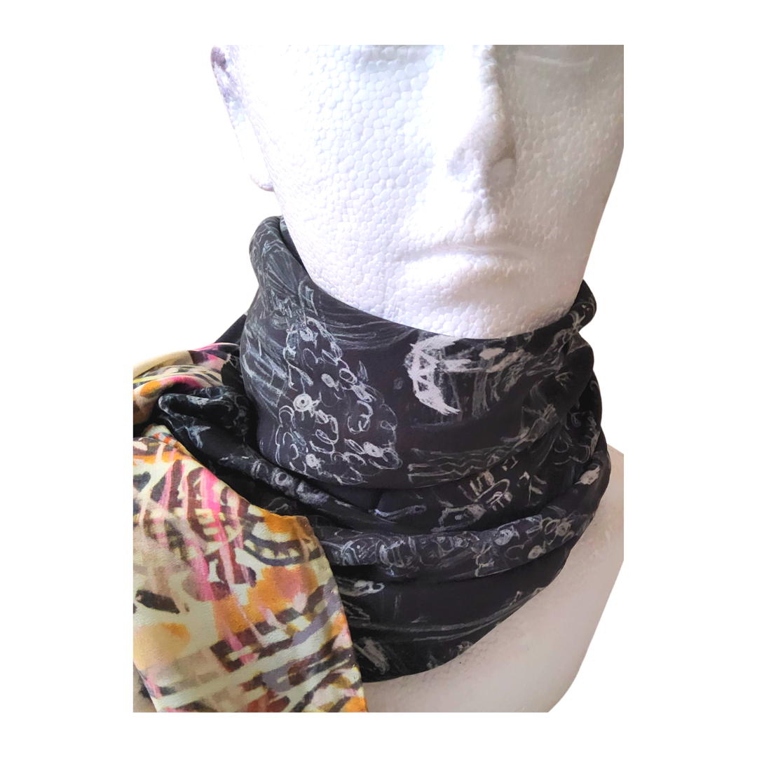 BEAUTIFUL NOSTALGIA CREPE DE CHINE SCARF
