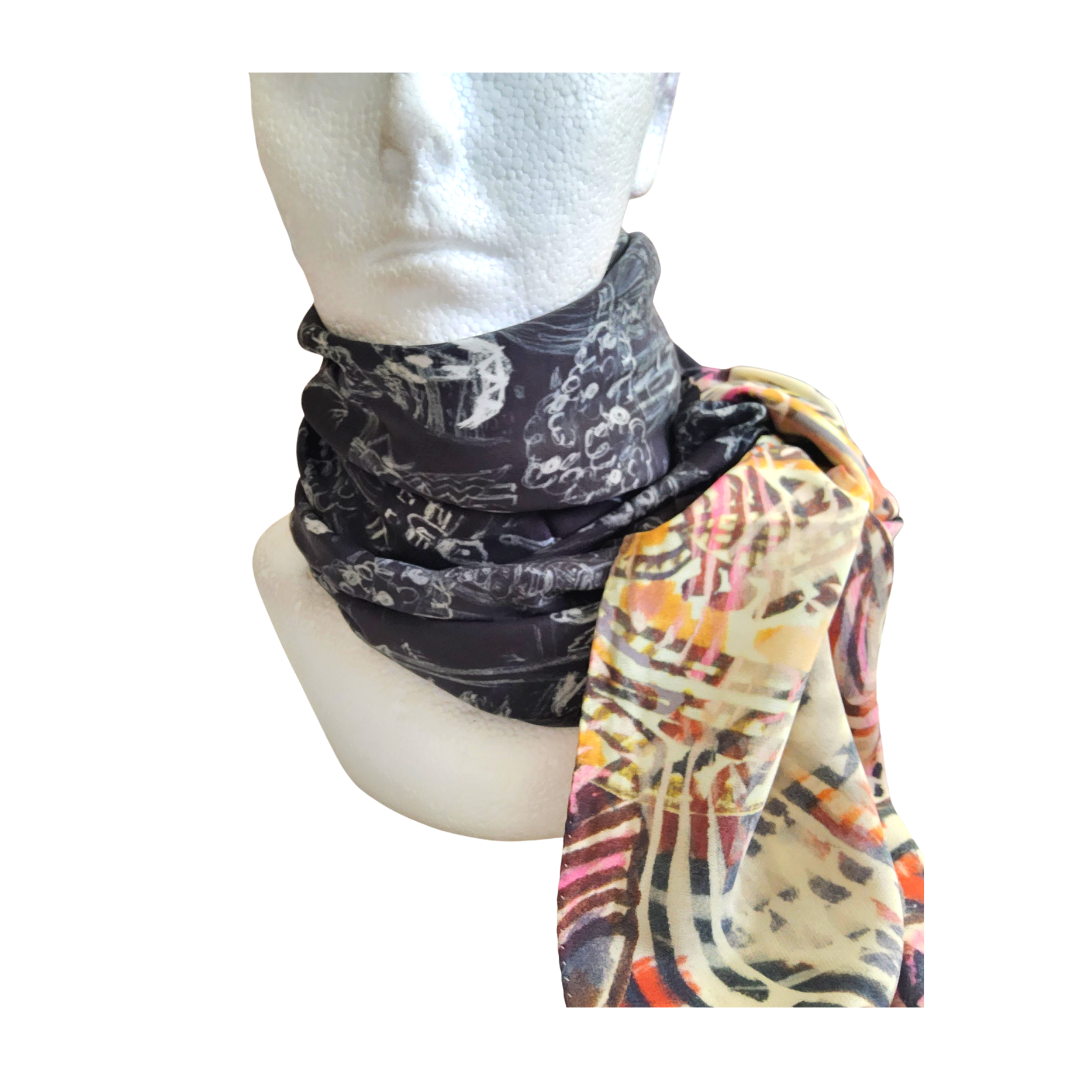 BEAUTIFUL NOSTALGIA CREPE DE CHINE SCARF