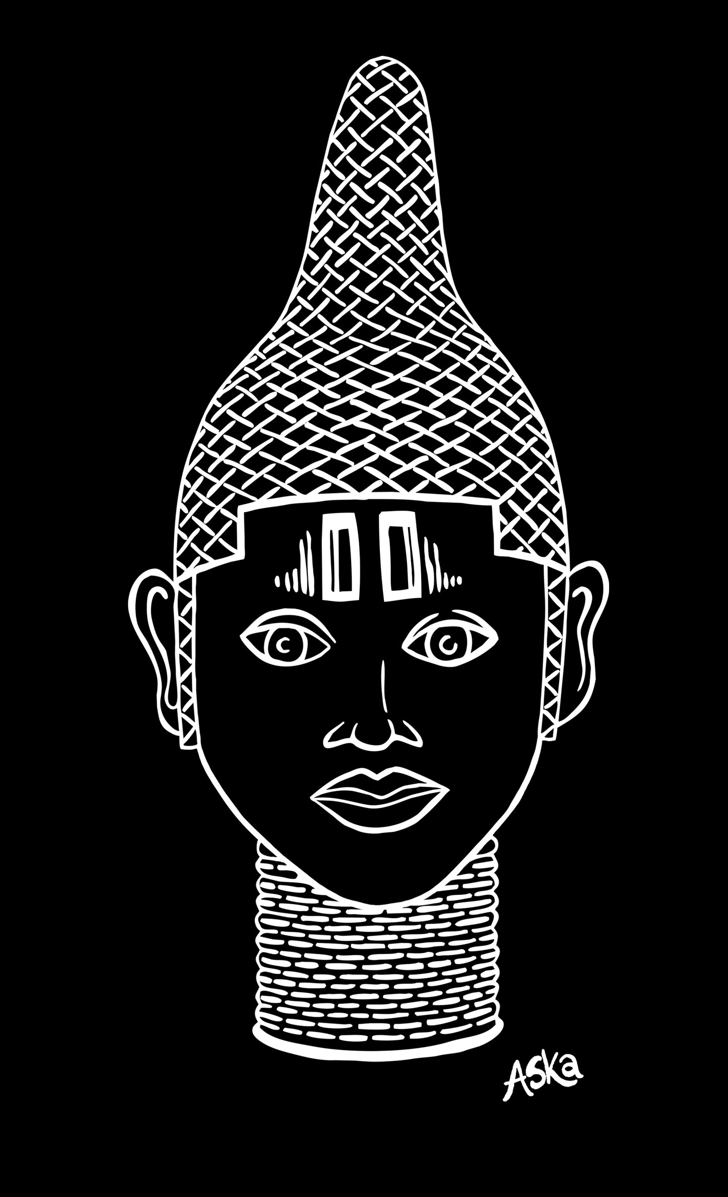 IYOBA ART EARTH POSITIVE TEE- WHITE ON BLACK