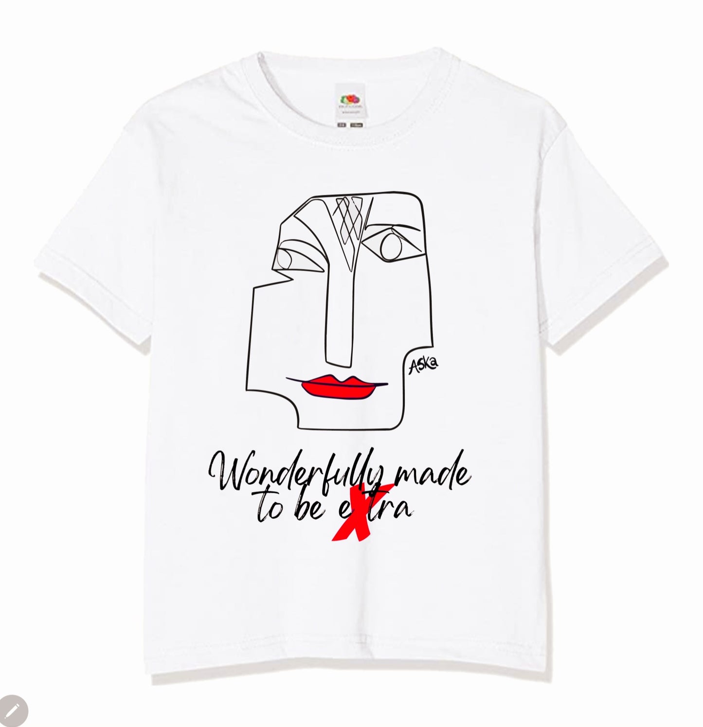 WONDERFULLY MADE TO BE EXTRA- REDLIPS ON WHITE ECO TEE-SHIRT