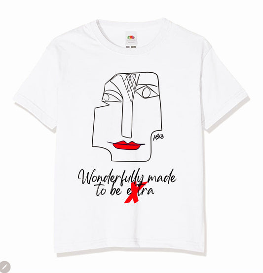 WONDERFULLY MADE TO BE EXTRA- REDLIPS ON WHITE ECO TEE-SHIRT