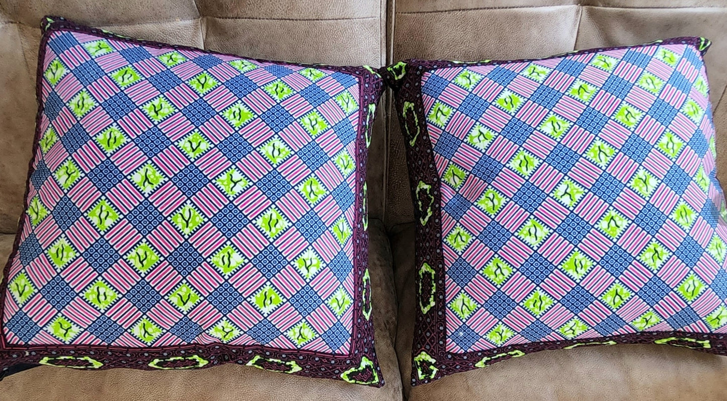 CLASSIC ANKARA PATTERN AFROBRIT FUSION 50x50CM SQUARE CUSHION