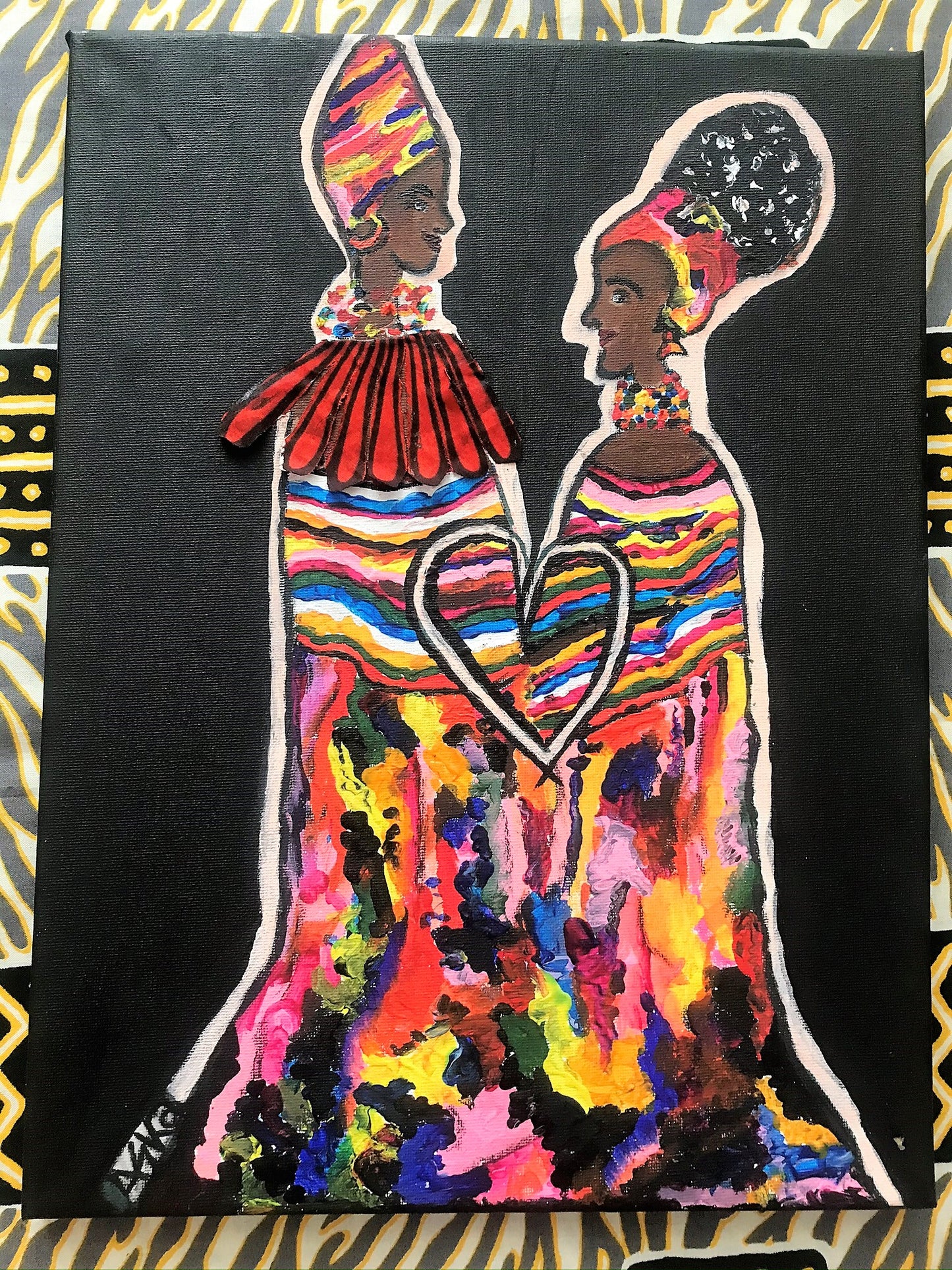 SISTERHOOD Recycled Ankara Fabric Art