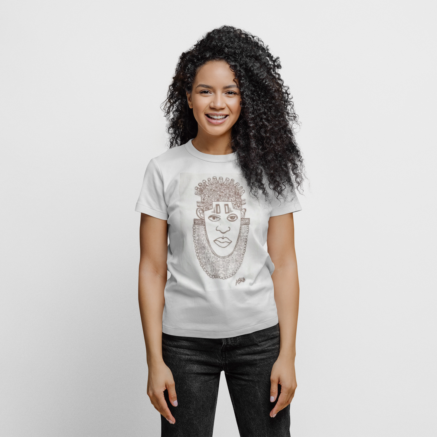 IDIA ART EARTH POSITIVE TEE- ROSEGOLD ON WHITE TEE