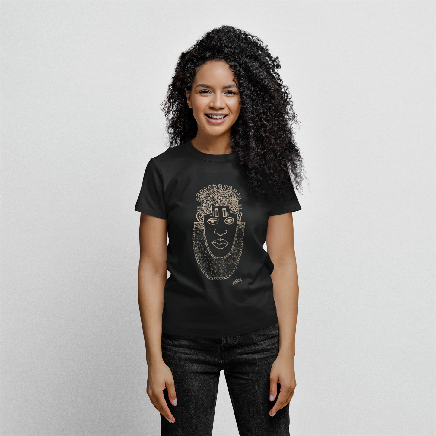 IDIA ART EARTH POSITIVE TEE- ROSEGOLD ON BLACK TEE