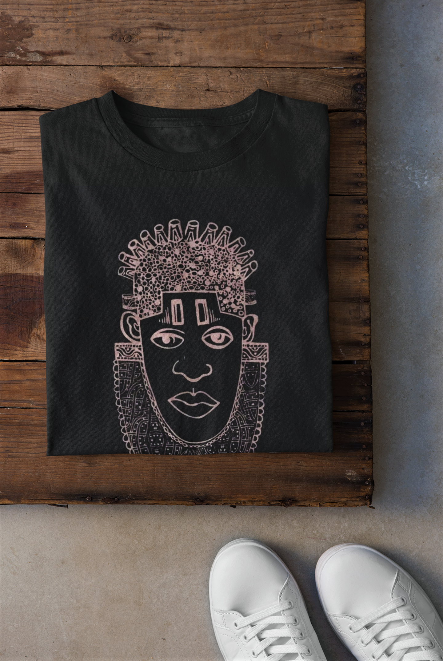 IDIA ART EARTH POSITIVE TEE- ROSEGOLD ON BLACK TEE