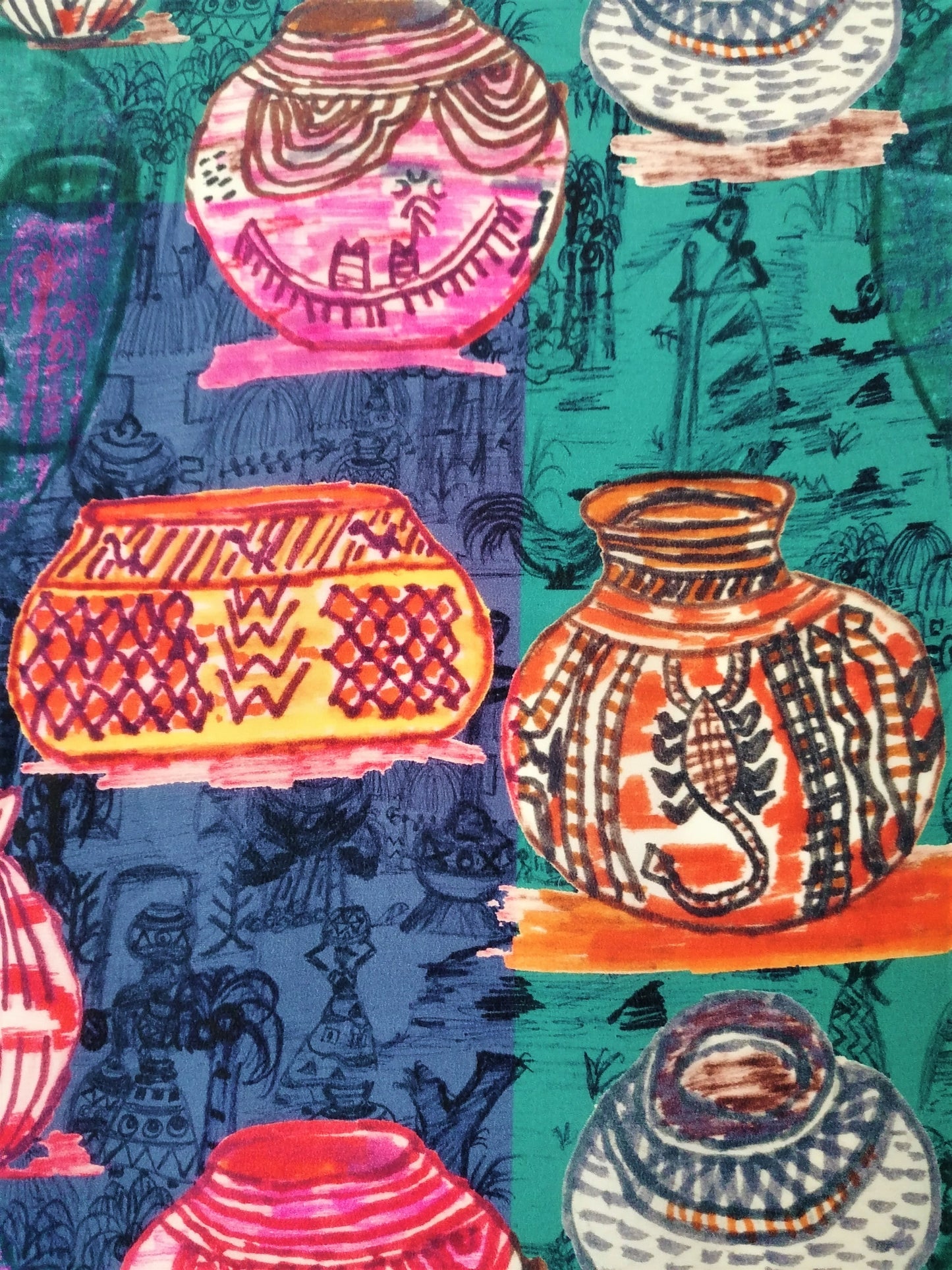 BEAUTIFUL NOSTALGIA CREPE DE CHINE SCARF