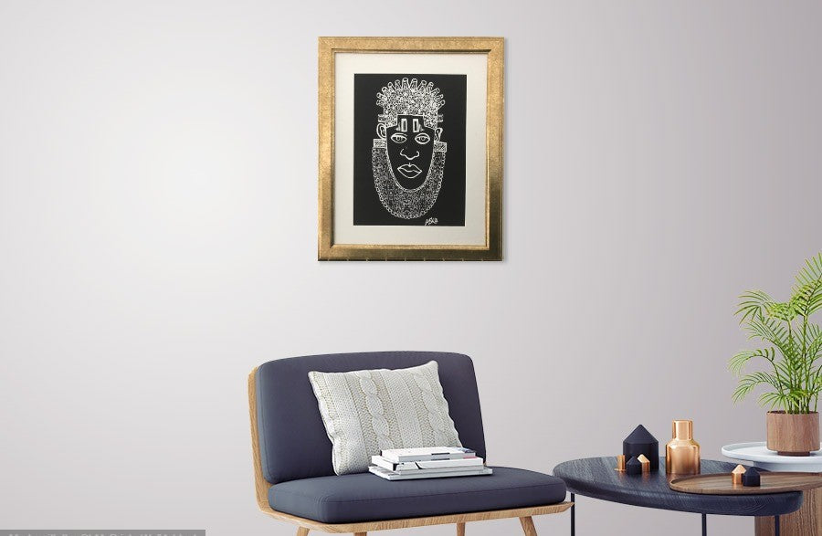IDIA Ancient African Inspired A3 Giclée Art Print in Black