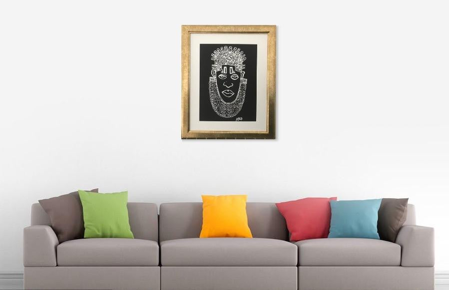 IDIA Ancient African Inspired A3 Giclée Art Print in Black