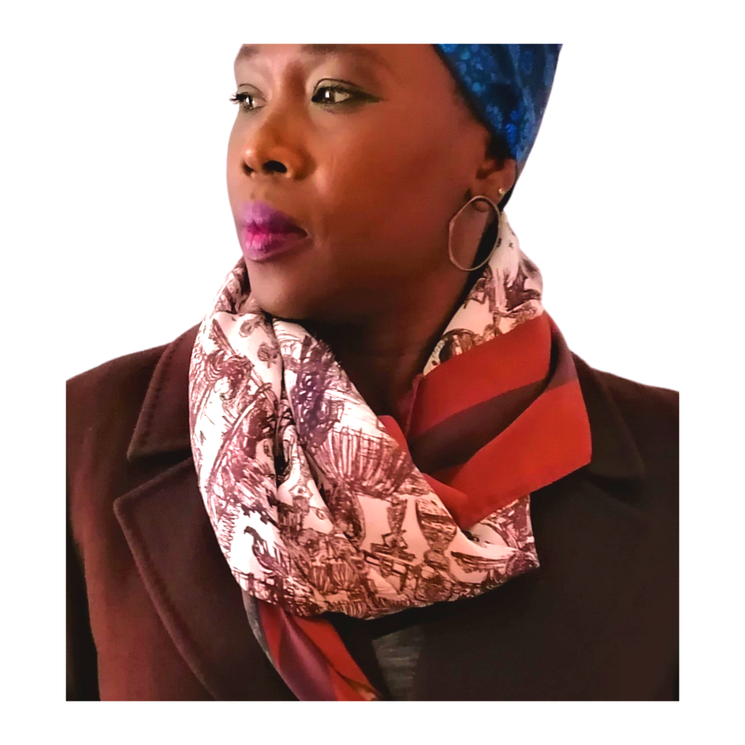 BEAUTIFUL NOSTALGIA CREPE DE CHINE SCARF