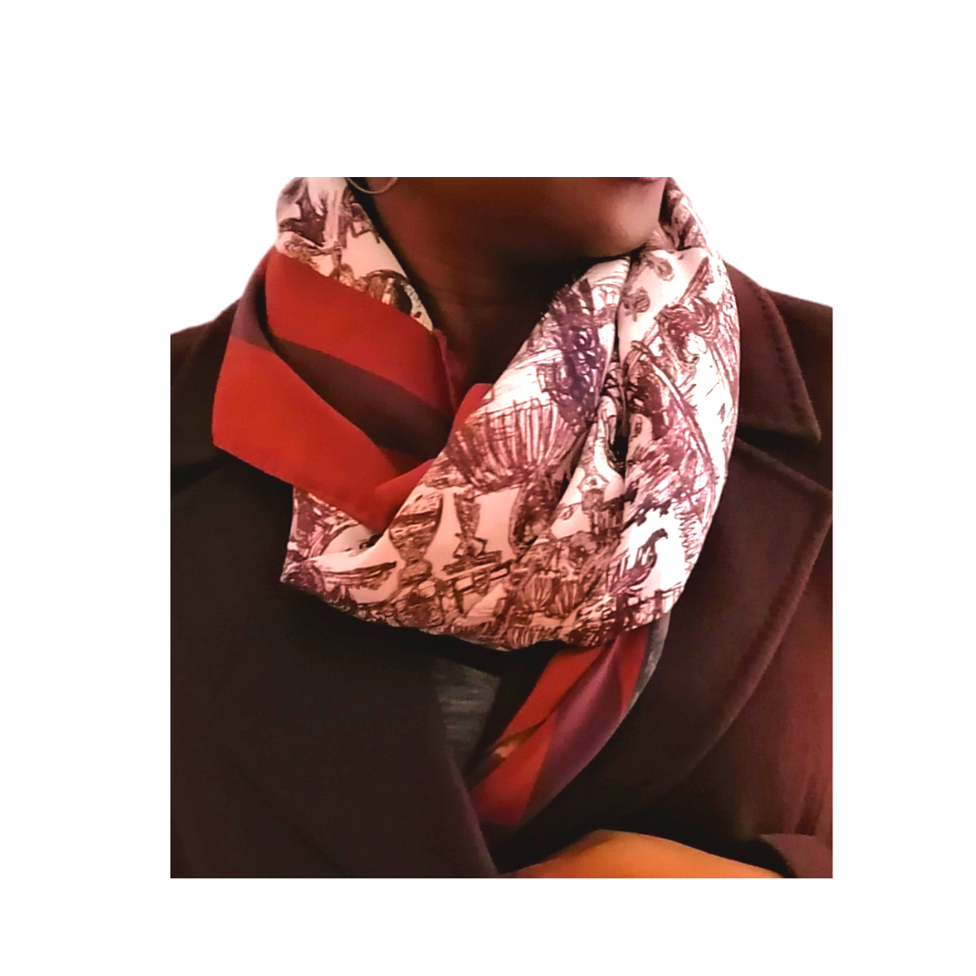 BEAUTIFUL NOSTALGIA CREPE DE CHINE SCARF